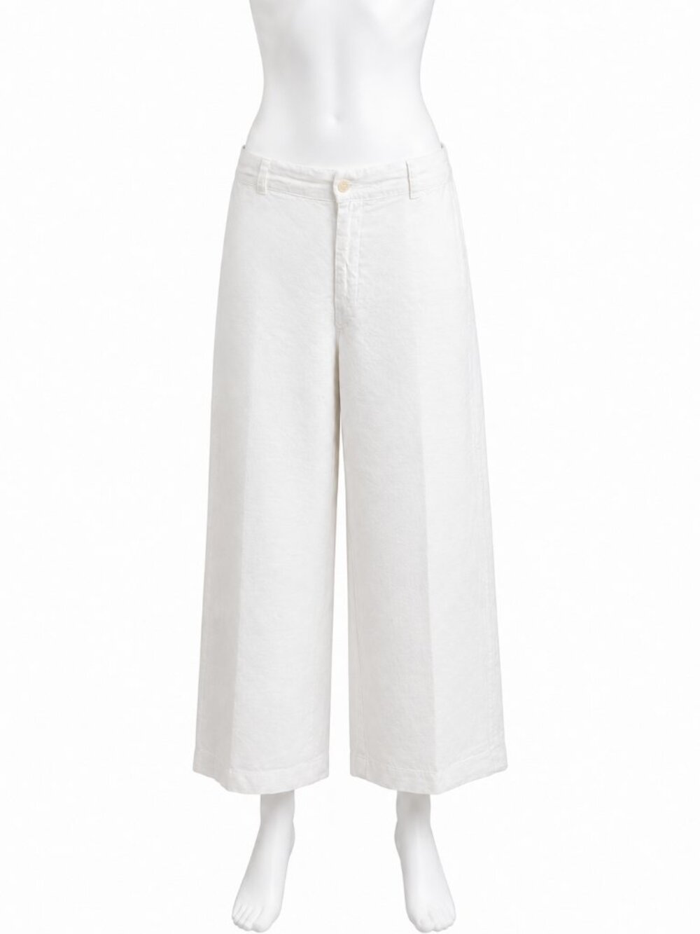 CP Shades White Linen Wide Leg Coastal Pants Size M